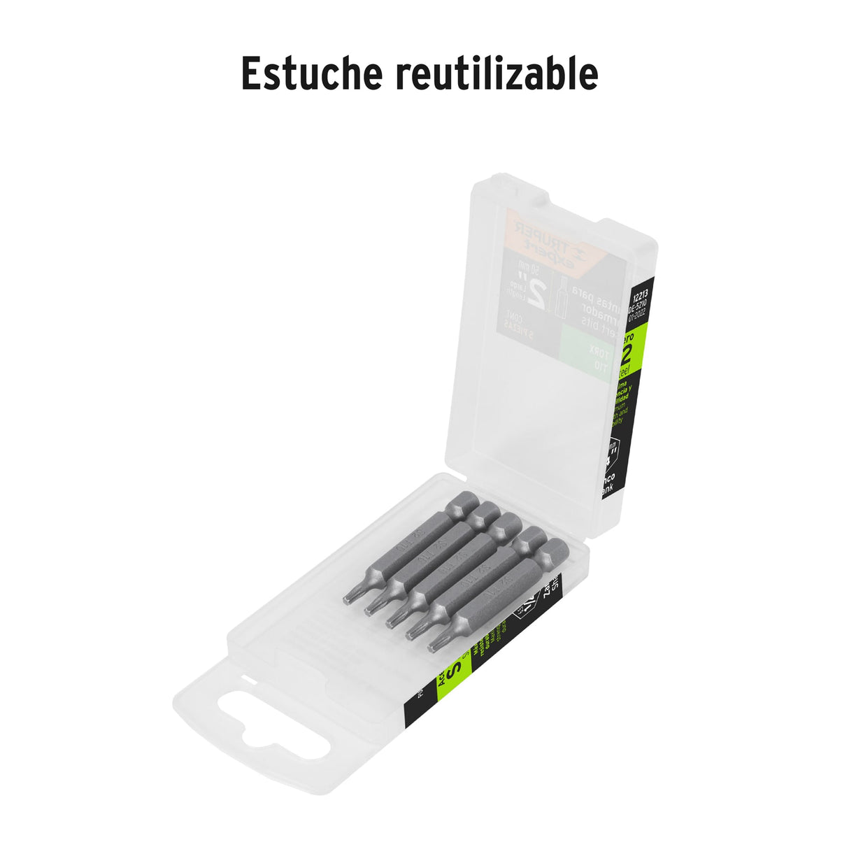 Estuche con 5 Puntas Torx T10 Largo 2', Truper Expert
