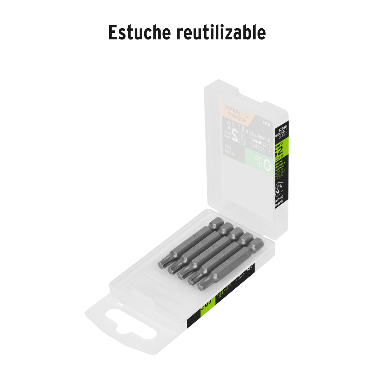 Estuche con 5 Puntas Torx T27 Largo 2', Truper Expert