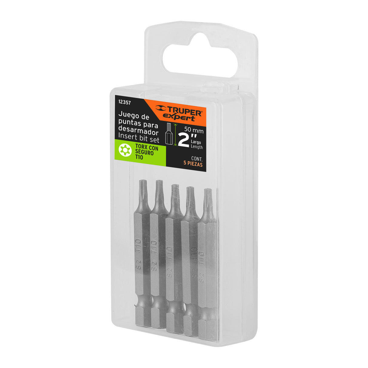 Estuche con 5 Puntas Torx T10 con Seguro Largo 2', Expert