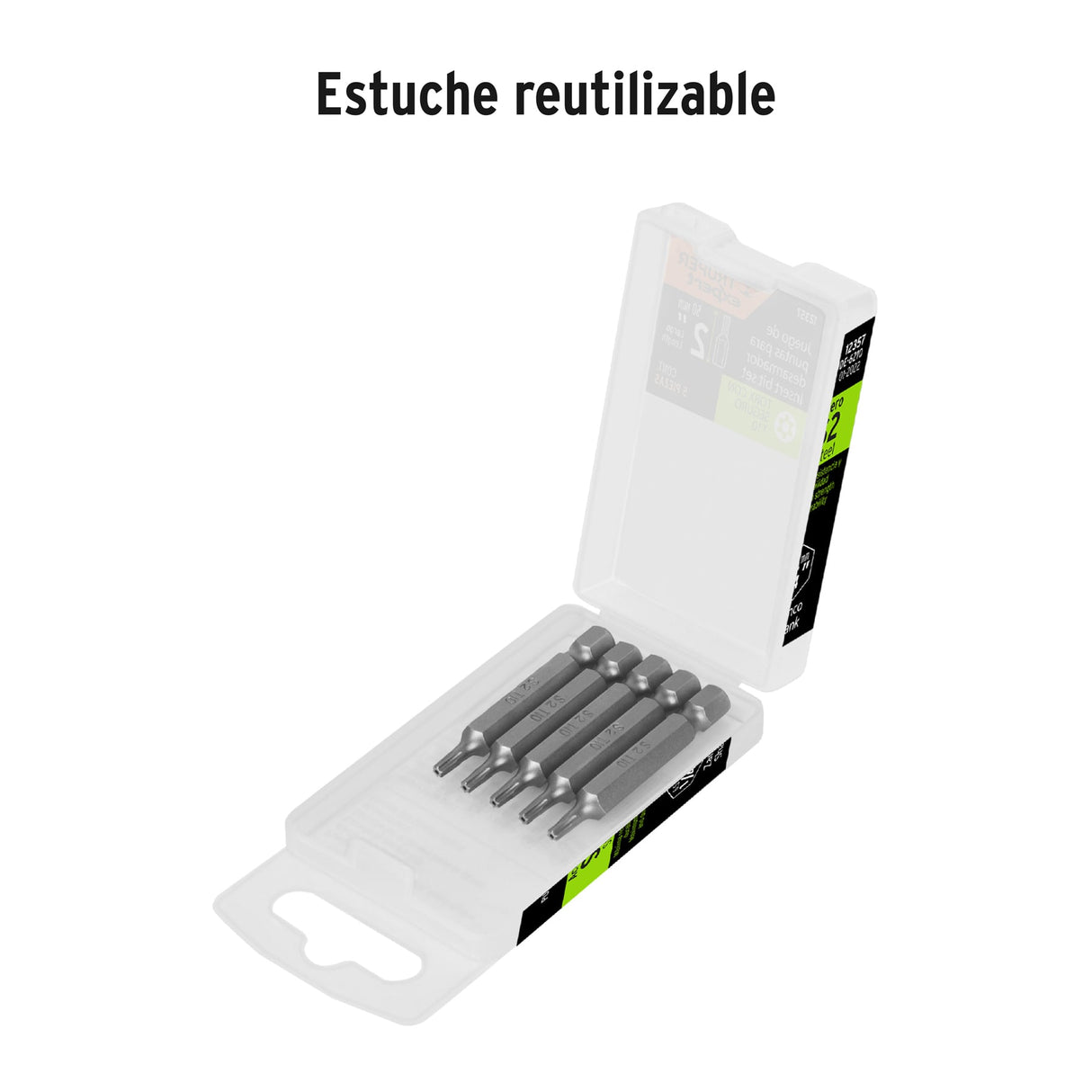 Estuche con 5 Puntas Torx T10 con Seguro Largo 2', Expert