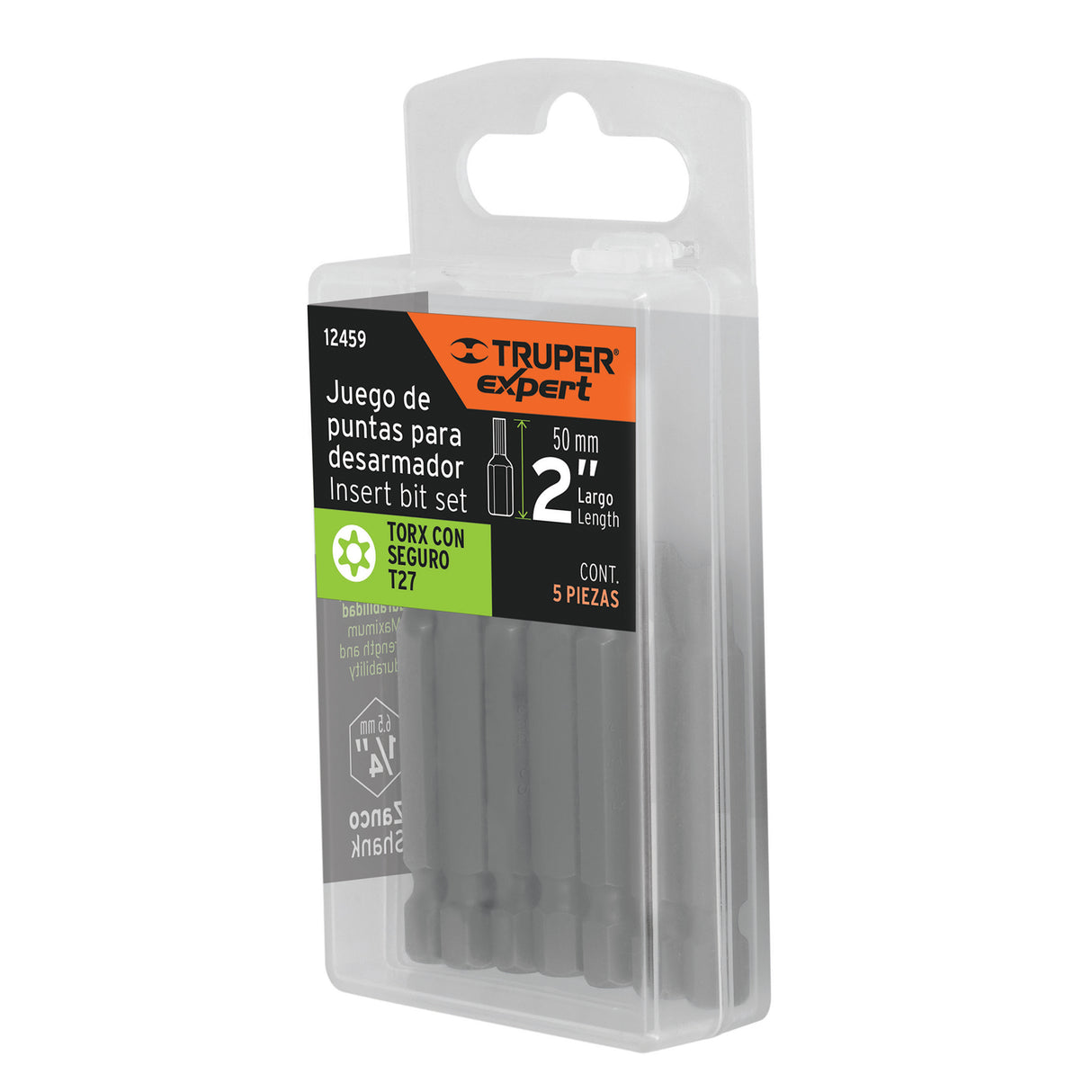 Estuche con 5 Puntas Torx T27 con Seguro Largo 2', Expert