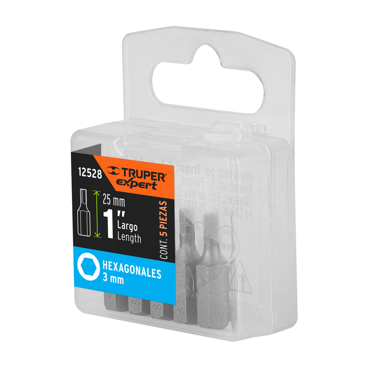 Estuche con 5 Puntas Hexagonales de 3 mm Largo 1', Expert