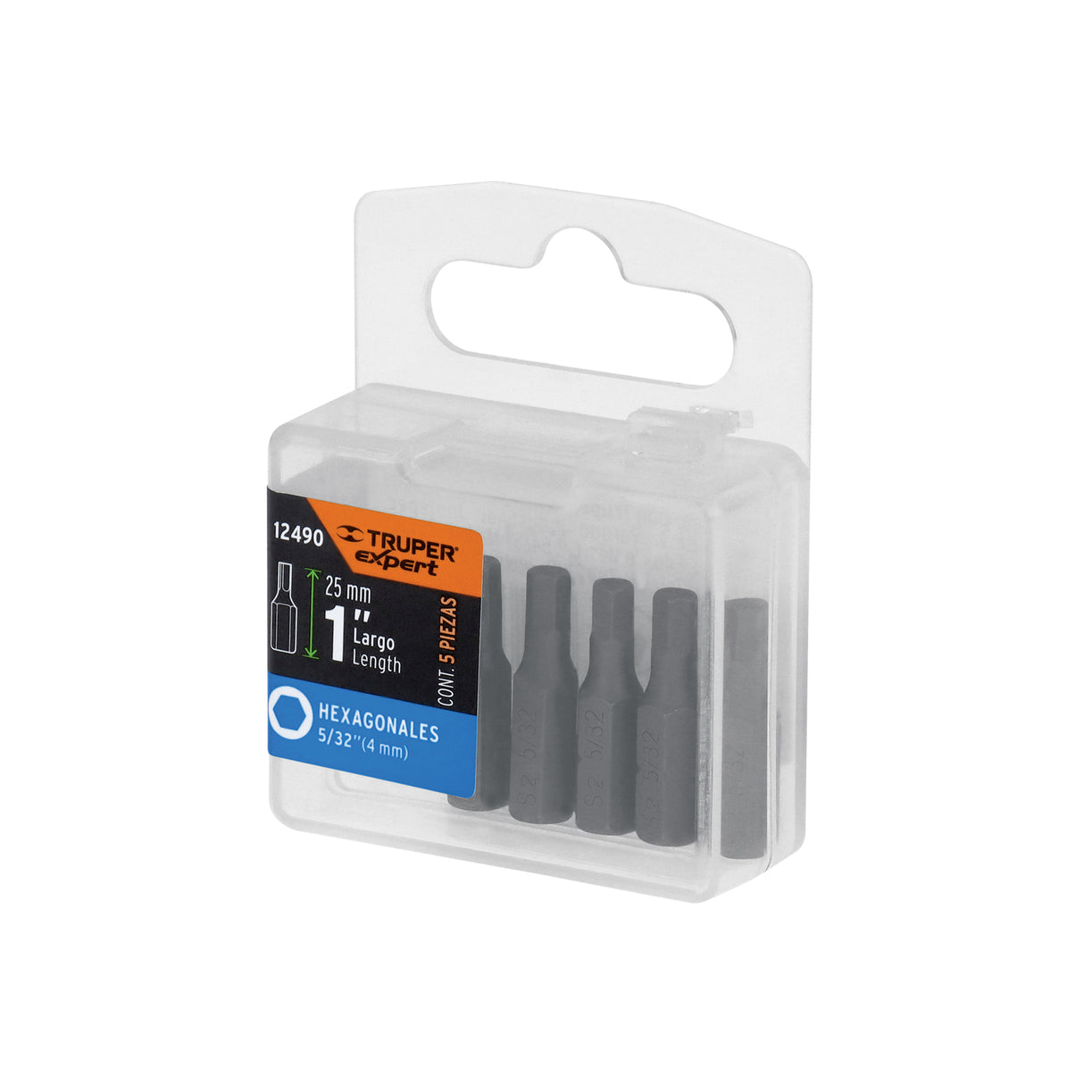 Estuche con 5 Puntas Hexagonales de 5/32 mm Largo 1', Expert