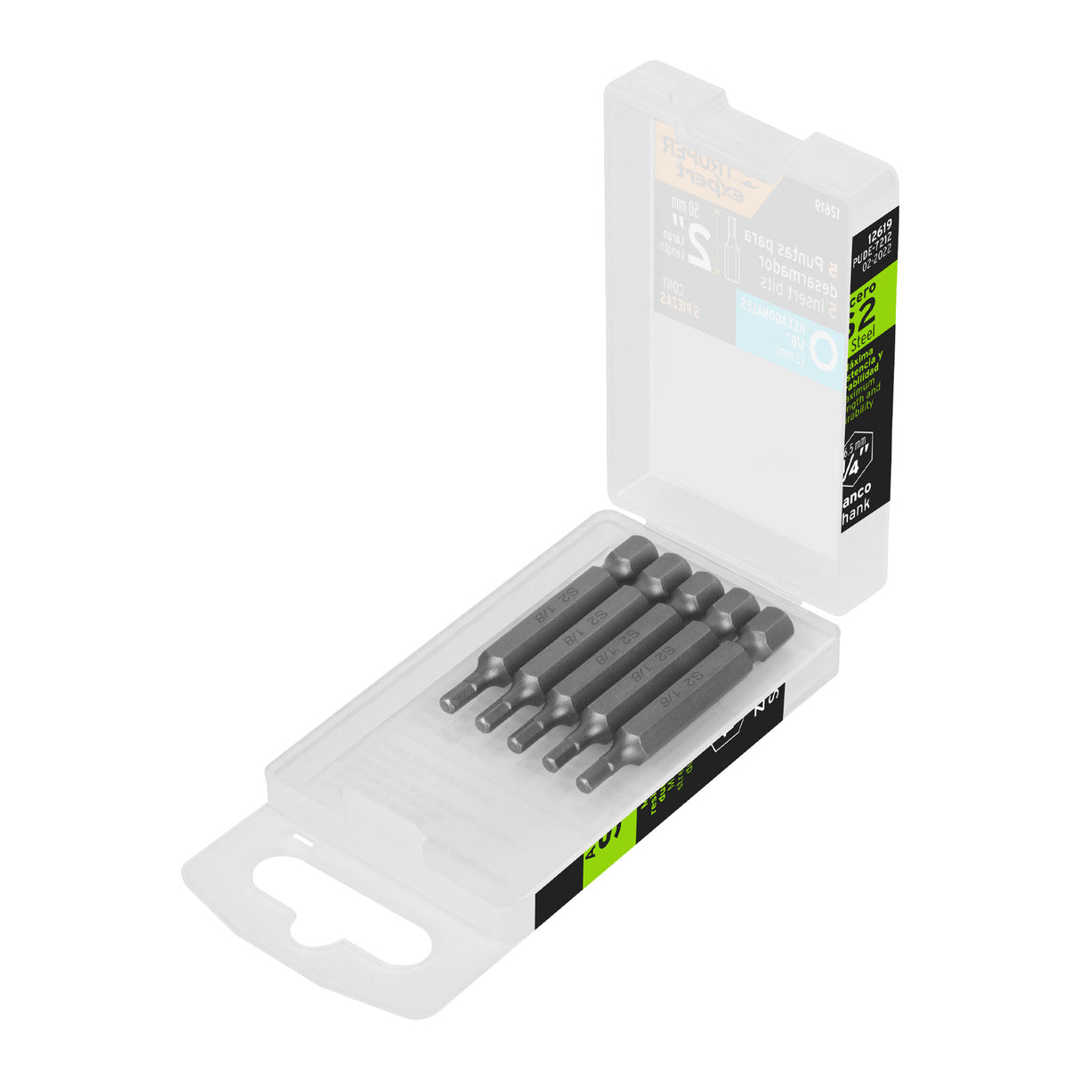 Estuche con 5 Puntas Hexagonales de 1/8 mm Largo 2', Expert