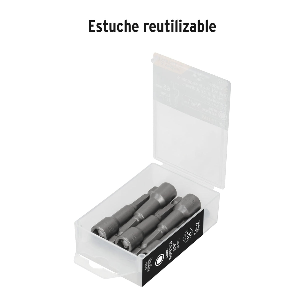 Estuche con 5 Dados Magnéticos de 5/16' Largo 2-1/2', Expert
