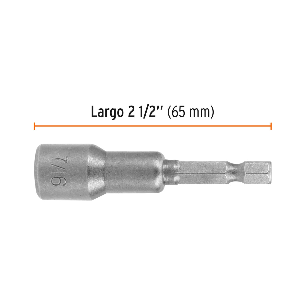 Estuche con 5 Dados Magnéticos de 7/16' Largo 2-1/2', Expert