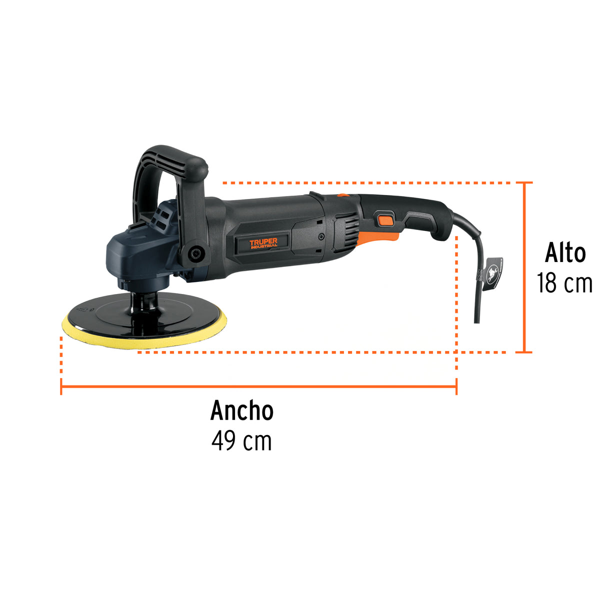 Pulidora Rotativa 7', 1200 W, Truper Industrial