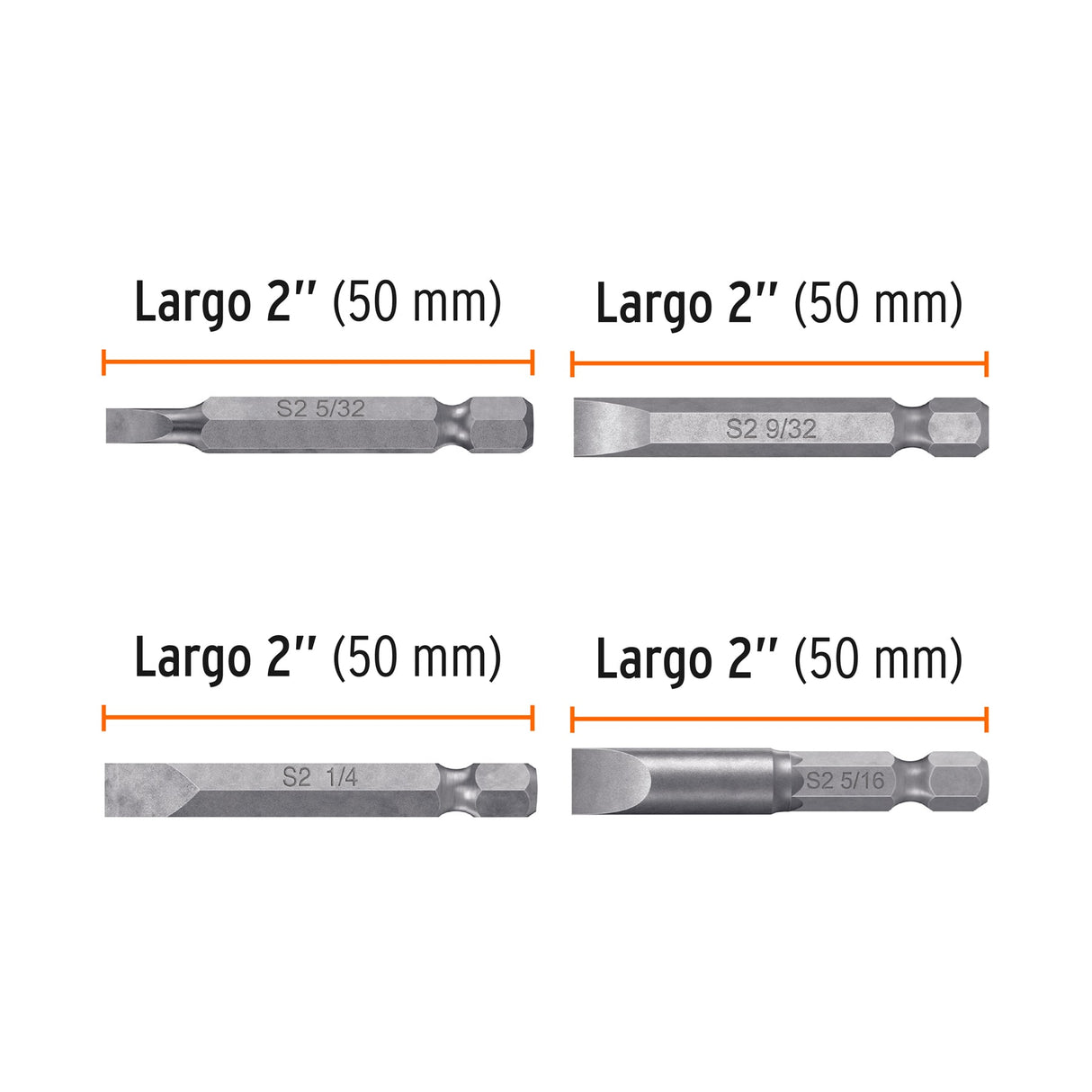 Estuche con 6 Puntas Planas Combinadas Largo 2', Expert
