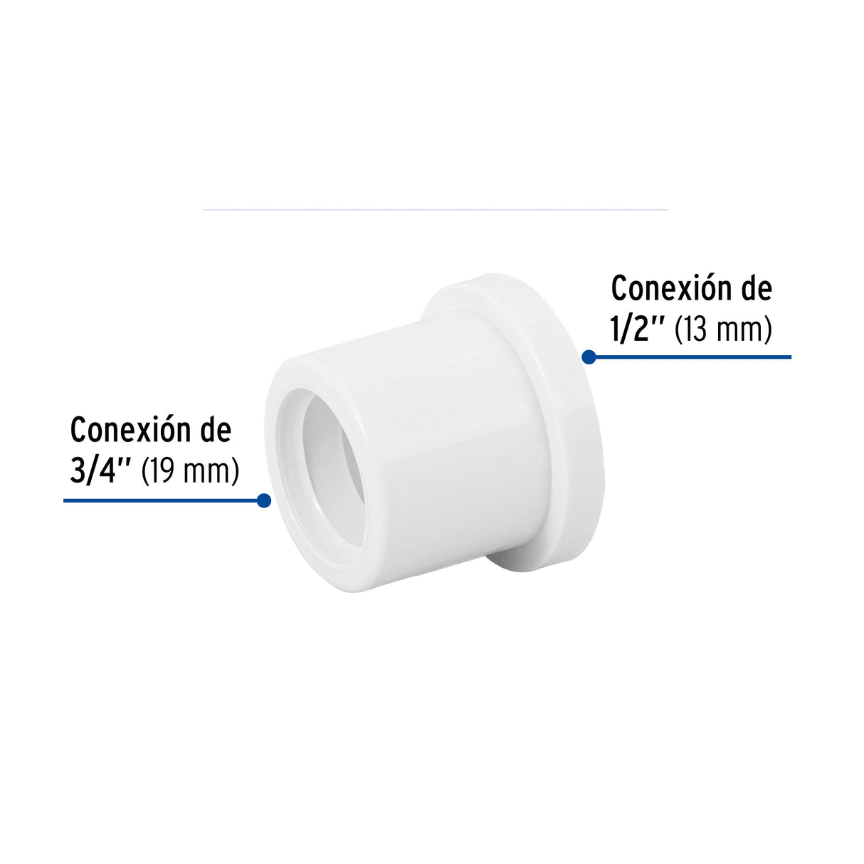 Reducción Bushing de PVC 3/4 X 1/2', Foset