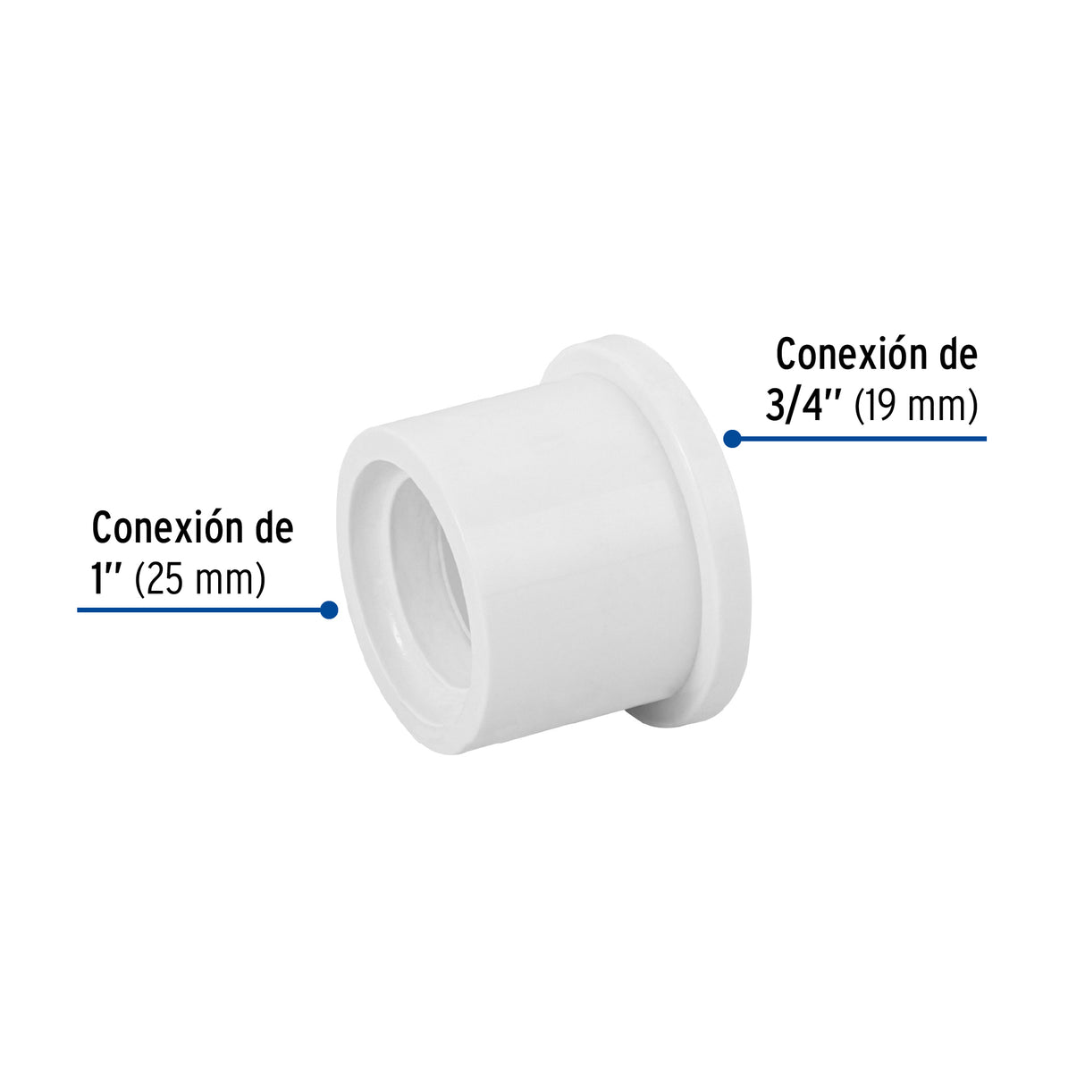 Reducción Bushing de PVC 1X 3/4', Foset