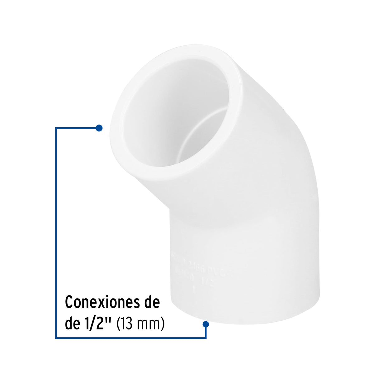 Codo 45° de PVC de 1/2', Foset