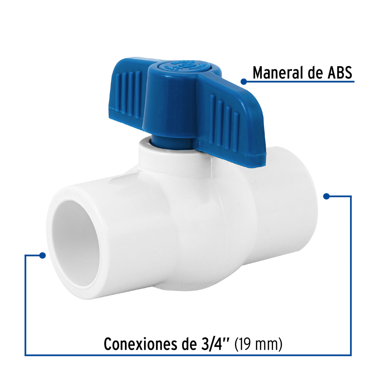 Válvula de Esfera de PVC 3/4' para Cementar, Foset