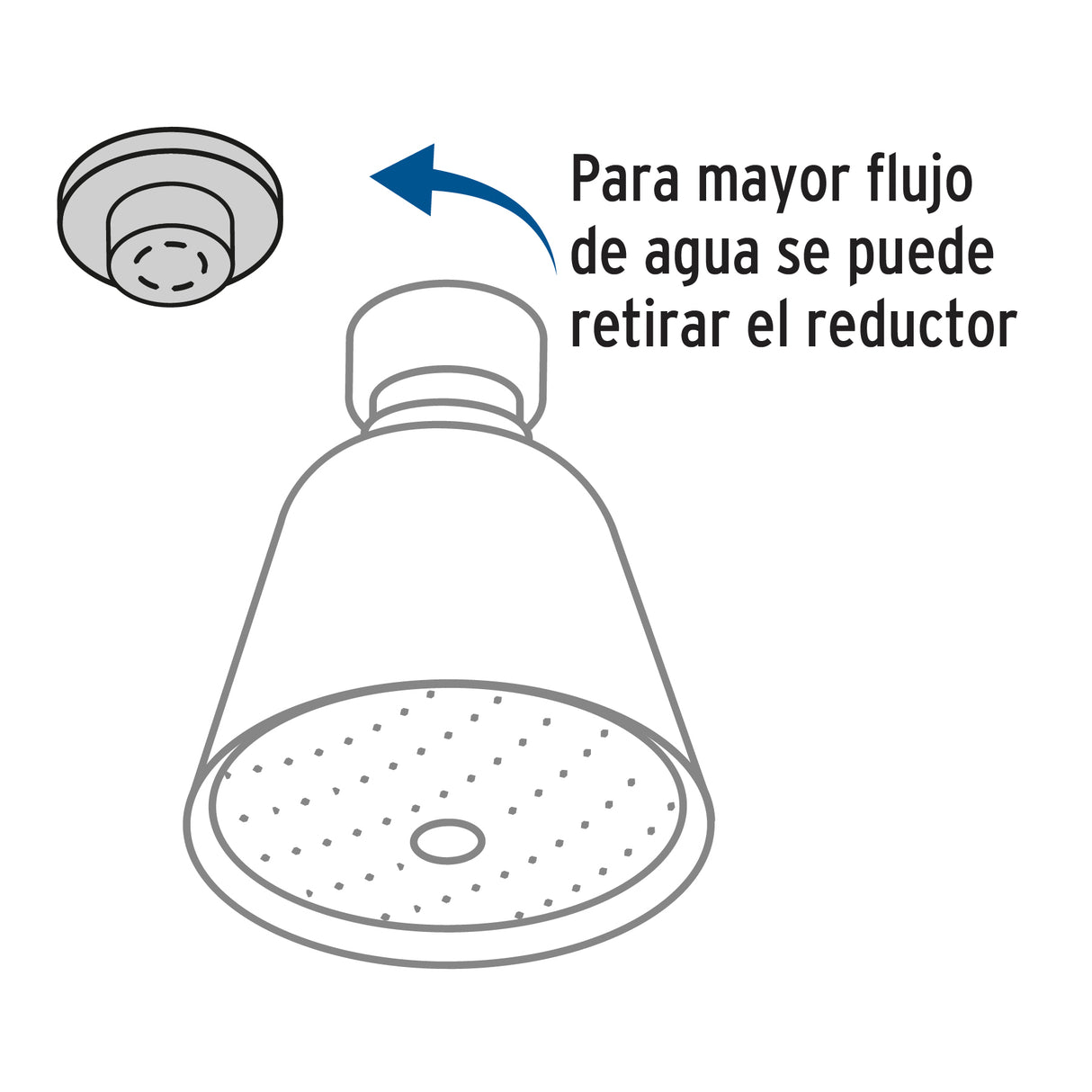 Regadera Redonda 2-3/4', Latón, sin Brazo, Cromo, Aero