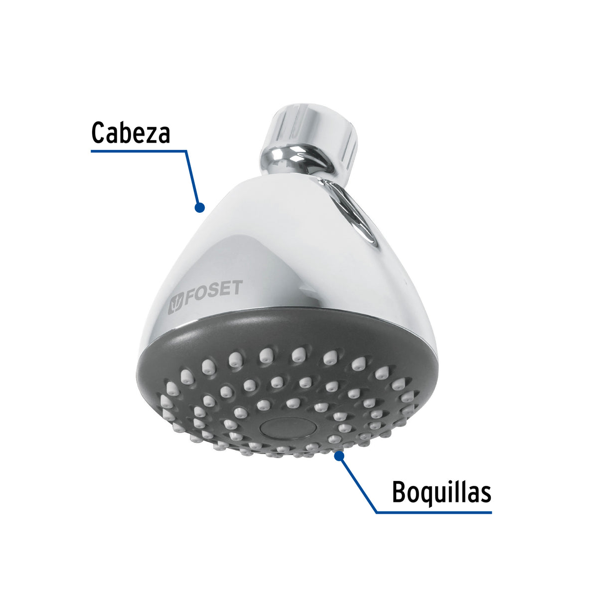 Regadera Redonda 3-1/4', ABS, sin Brazo, Cromo, Aero
