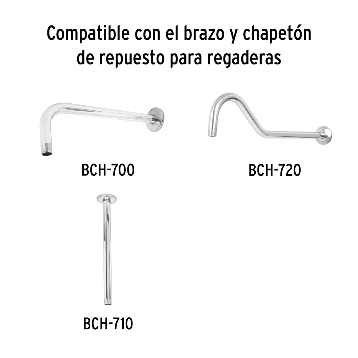 Regadera Satín 6' Plato Redondo, sin Brazo, Foset Element