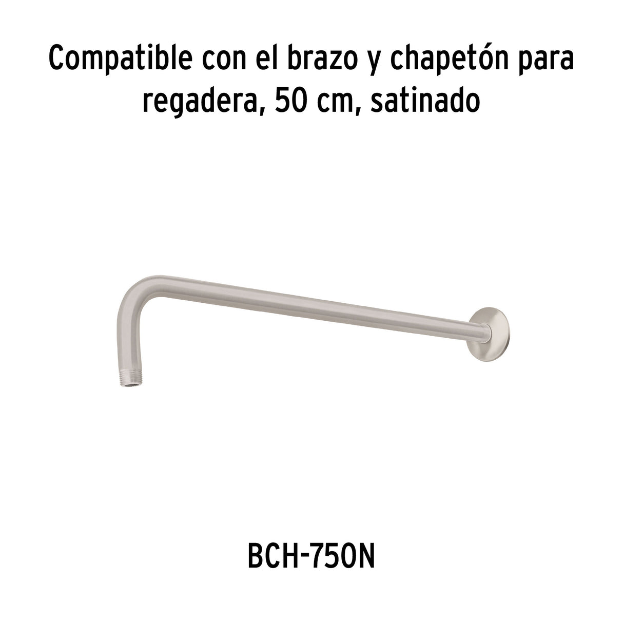 Regadera Plato Cuadrado 10' sin Brazo, Satín, Foset Riviera
