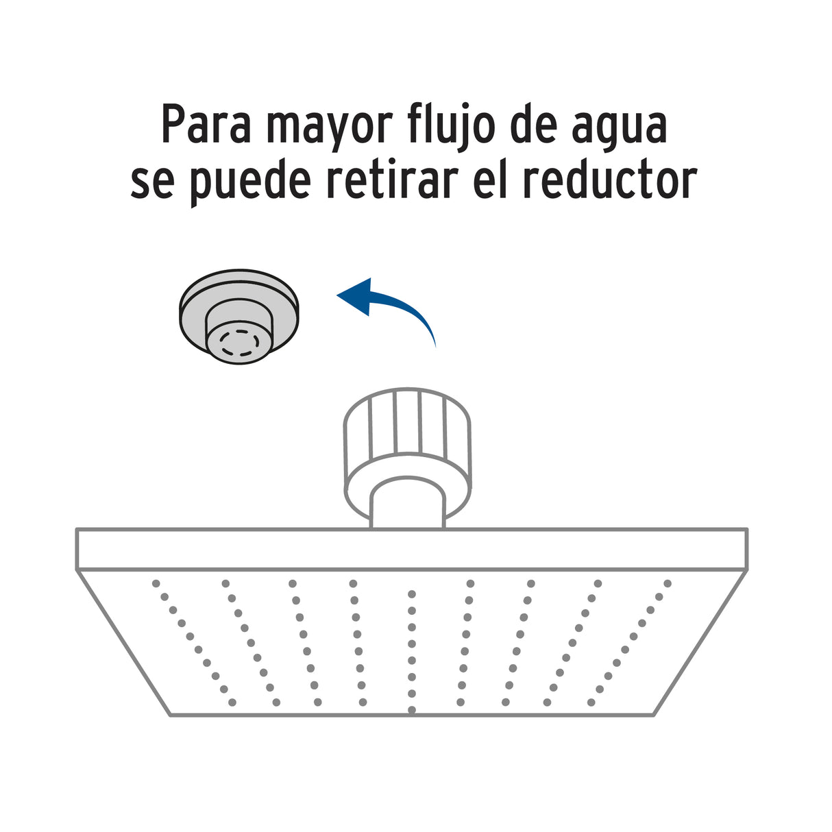 Regadera Plato Cuadrado 10' sin Brazo, Cromo, Foset Riviera