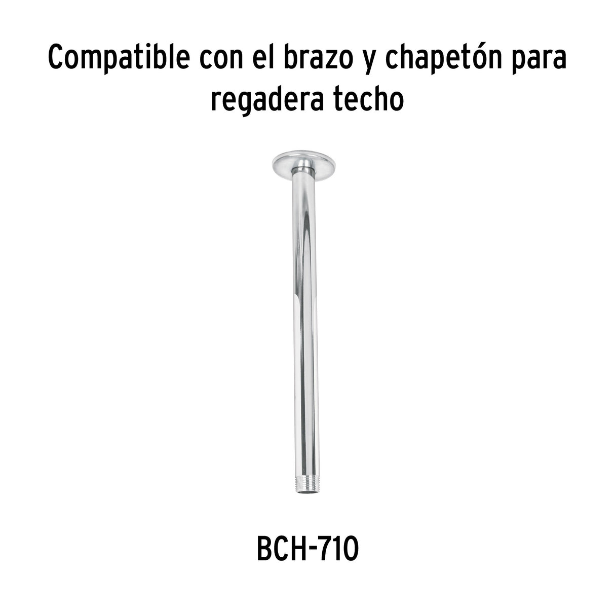 Regadera Plato Cuadrado 12' sin Brazo, Cromo, Foset Riviera