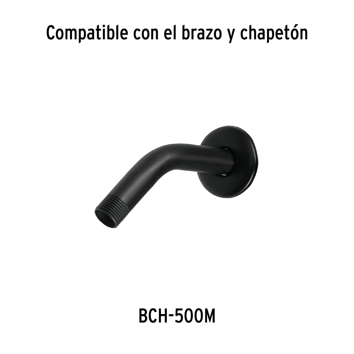 Regadera Cuadrada de ABS 3-3/4' sin Brazo, Negro, Basic