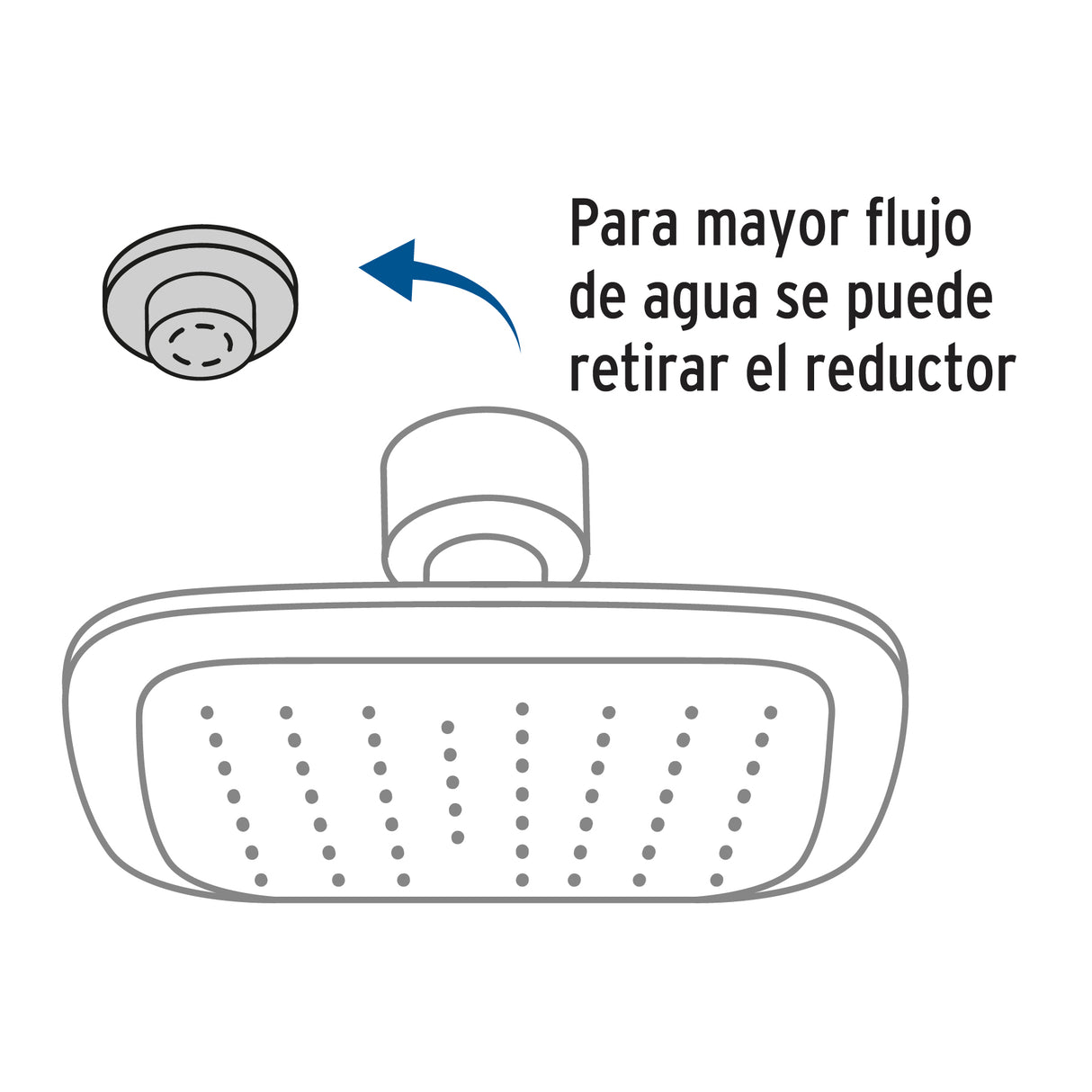 Regadera Cuadrada 6', ABS, sin Brazo, Cromo, Aero