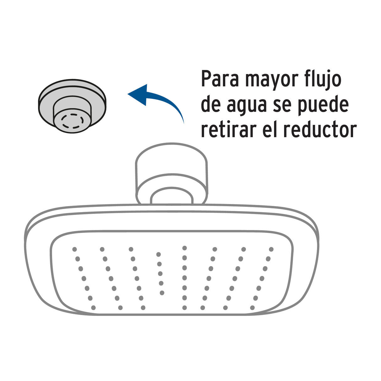 Regadera Cuadrada 8', ABS, sin Brazo, Cromo, Aero