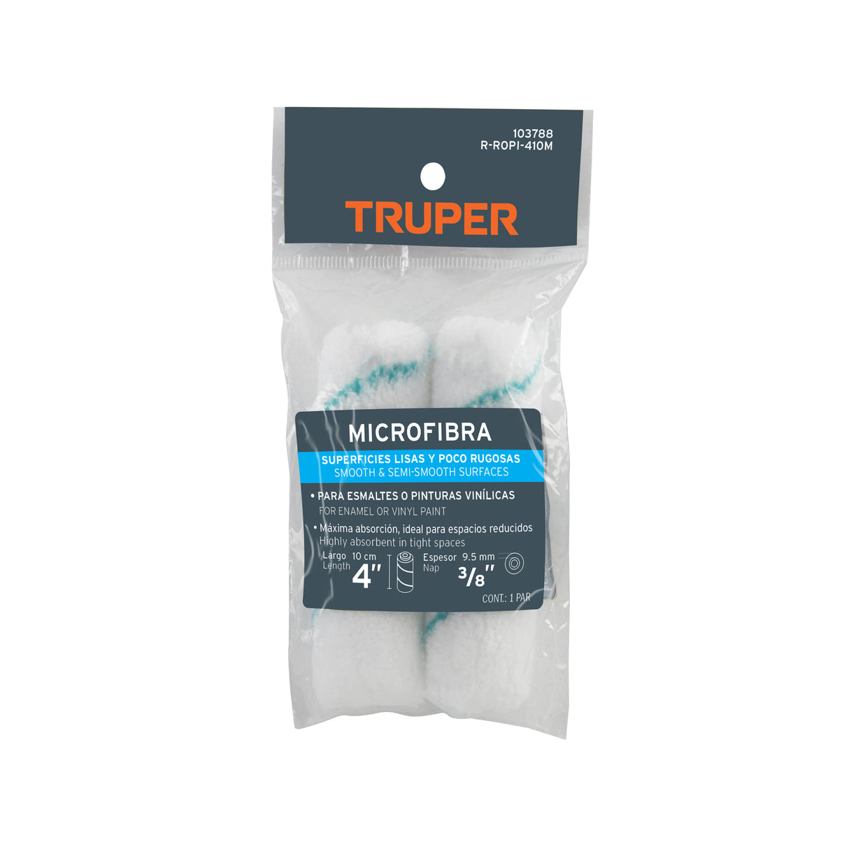 Bolsa C/2 Felpas para Mini Rodillo de Microfibra 4'x3/8', Truper