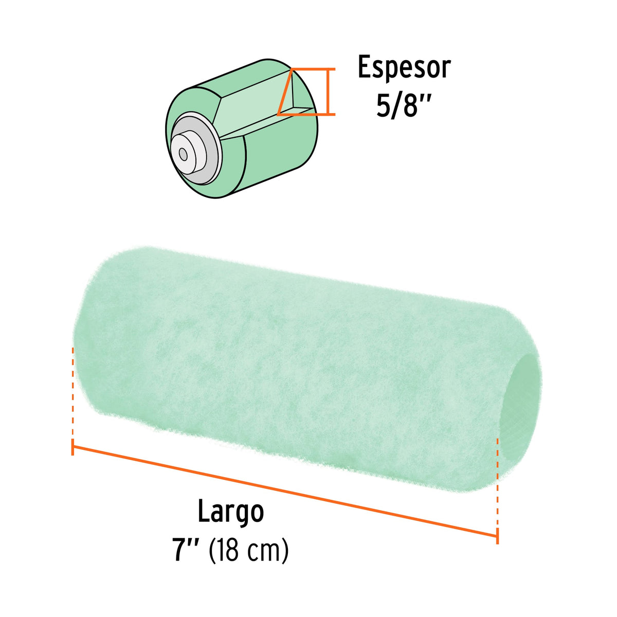 Felpa para Rodillo 7'X5/8' Superficies Poco Rugosas, Truper