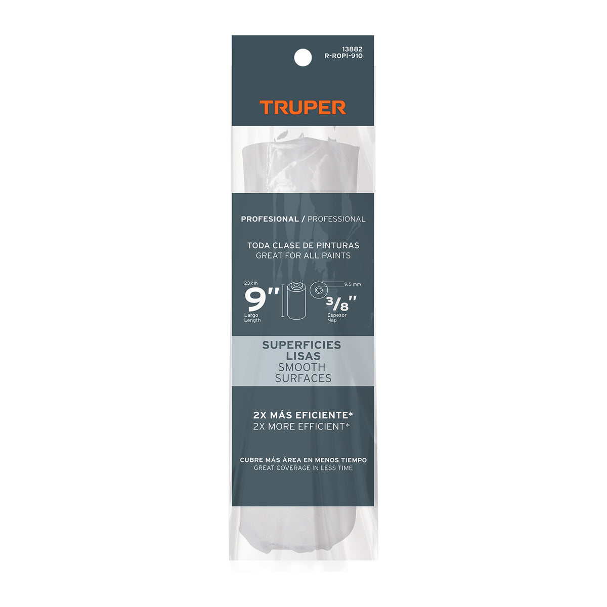 Felpa para Rodillo 9' X 3/8' Superficies Lisas, Truper