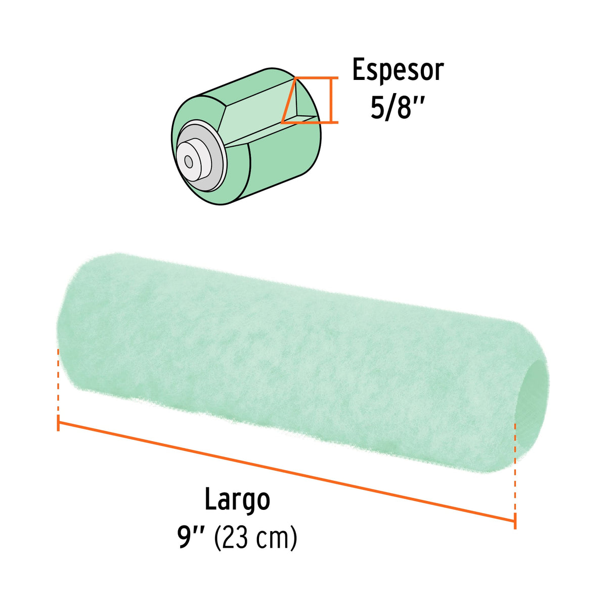 Felpa para Rodillo 9'X5/8' Superficies Poco Rugosas, Truper