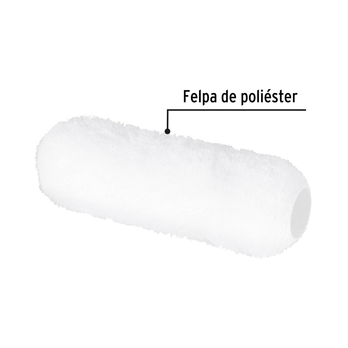 Felpa para Rodillo, 9 X 3/4', Superficies Rugosas, Pretul