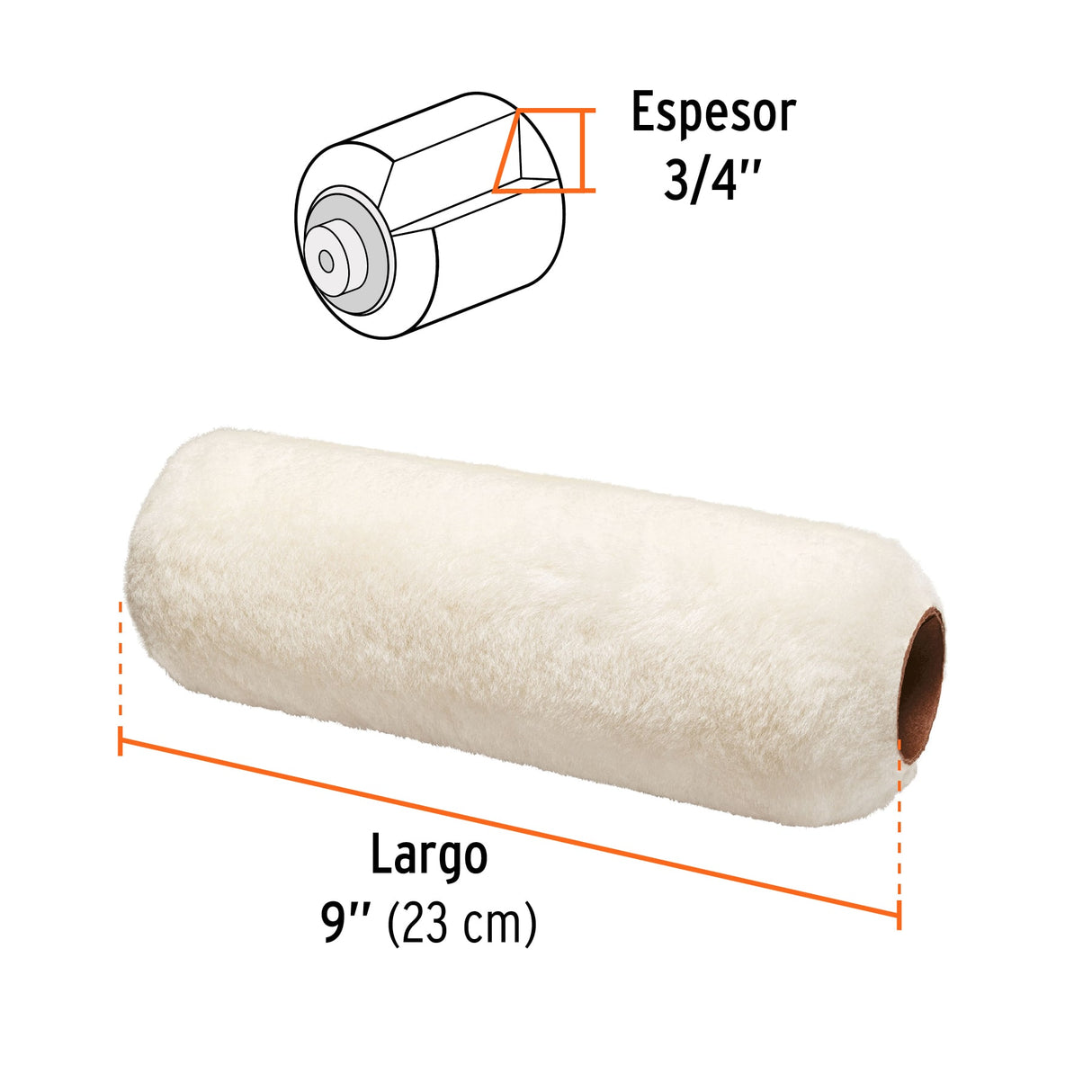 Felpa para Rodillo 9' X 3/4' Superficies Rugosas, Expert