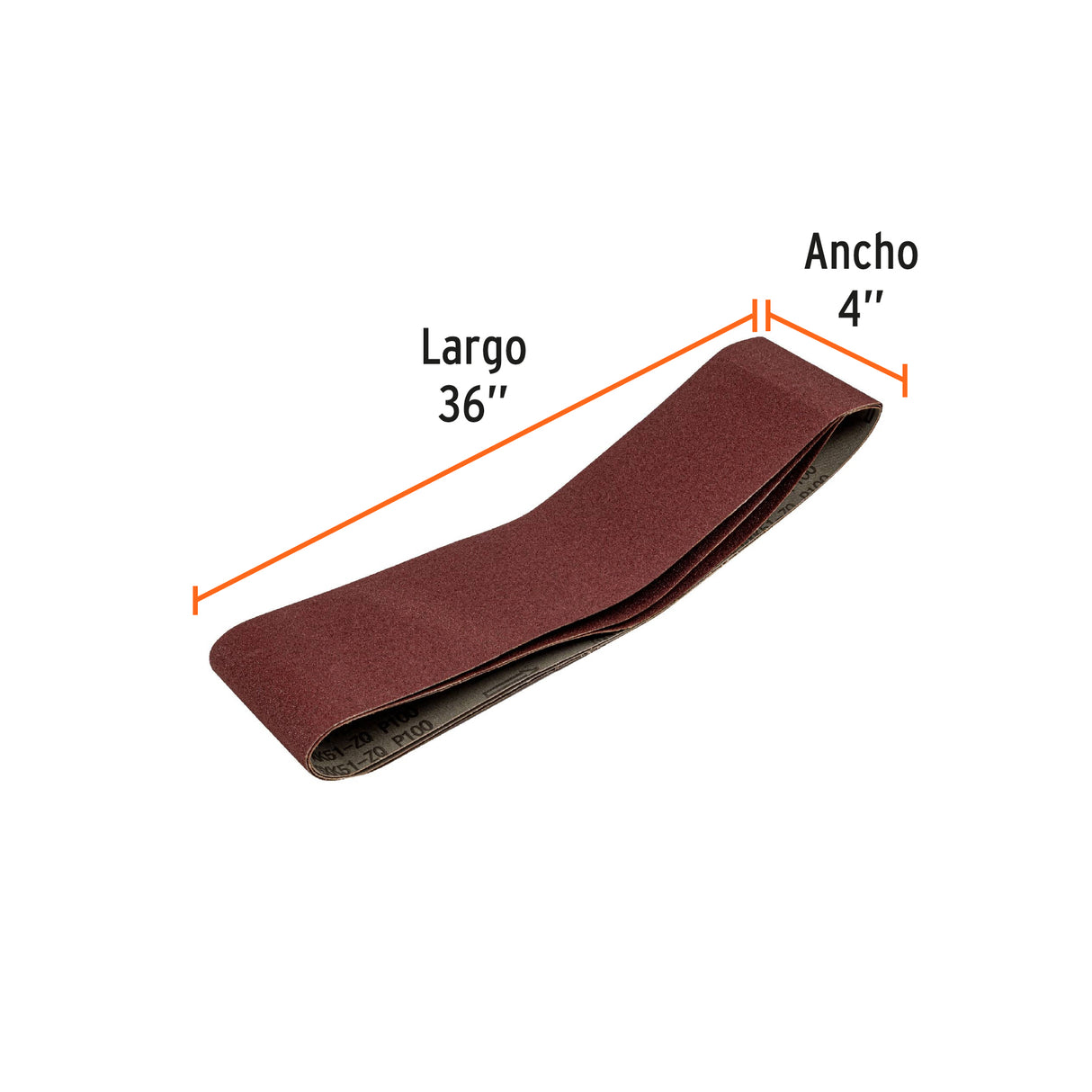 Caja con 3 Bandas de Lija 4' X 36' Grano 100 para Pul 4X6