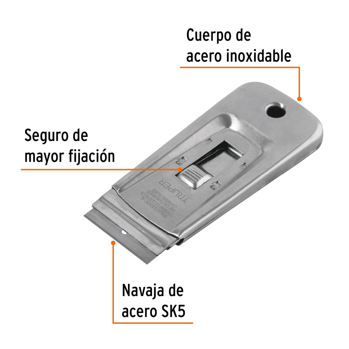 Raspador de Acero Inoxidable con Cuchillas de 1-1/2', Truper