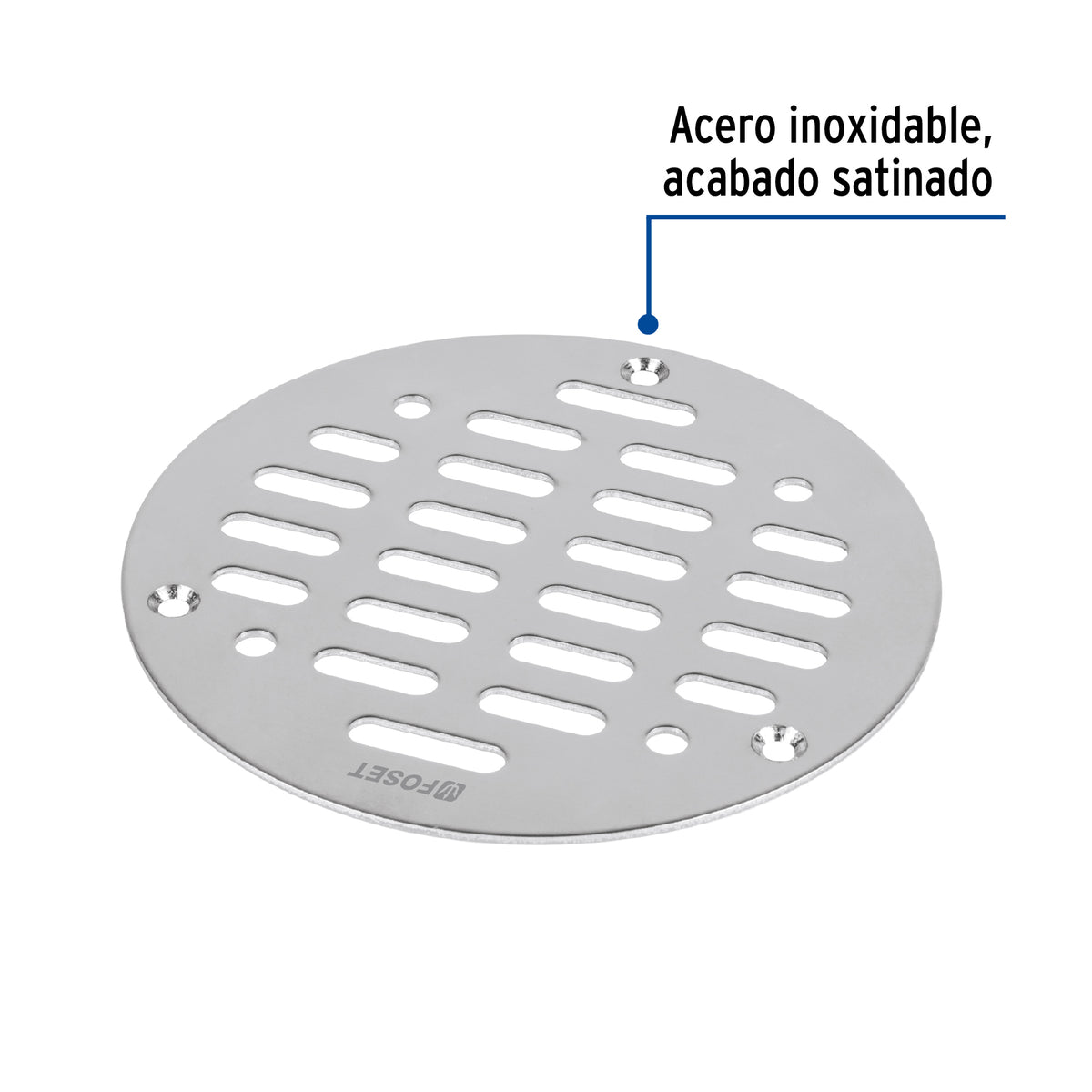 Rejilla de Acero Inoxidable 5', Cierre con Tornillos, Foset