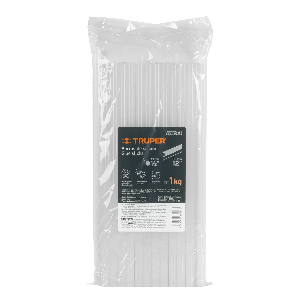 Bolsa con 1 kg de Barras de Silicón de Repuesto para PIPE-1/2