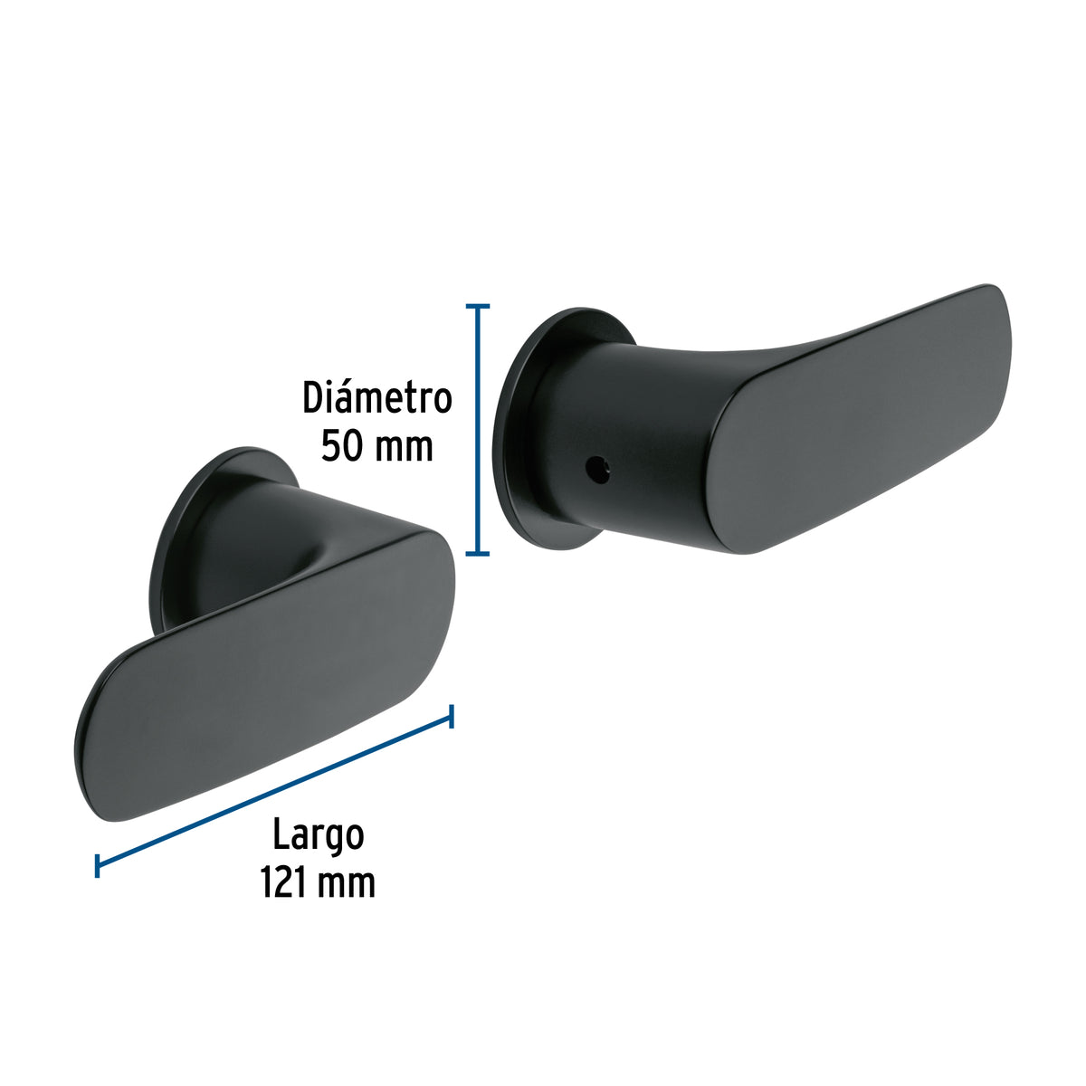 Juego Manerales Palanca para Regadera, Negro, Foset Riviera