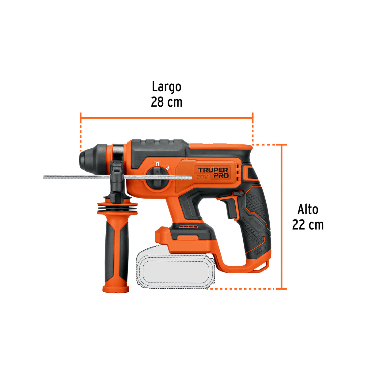 Rotomartillo SDS Plus 20 V, 2 J, sin Accesorios, Truper Pro