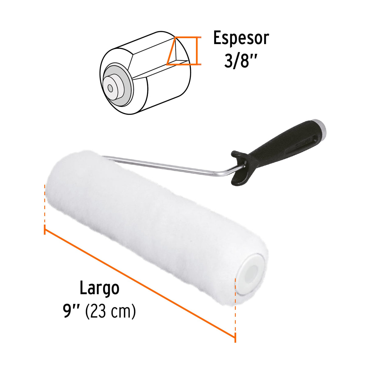 Rodillo para Pintar 9' X 3/8' Superficies Lisas, Truper