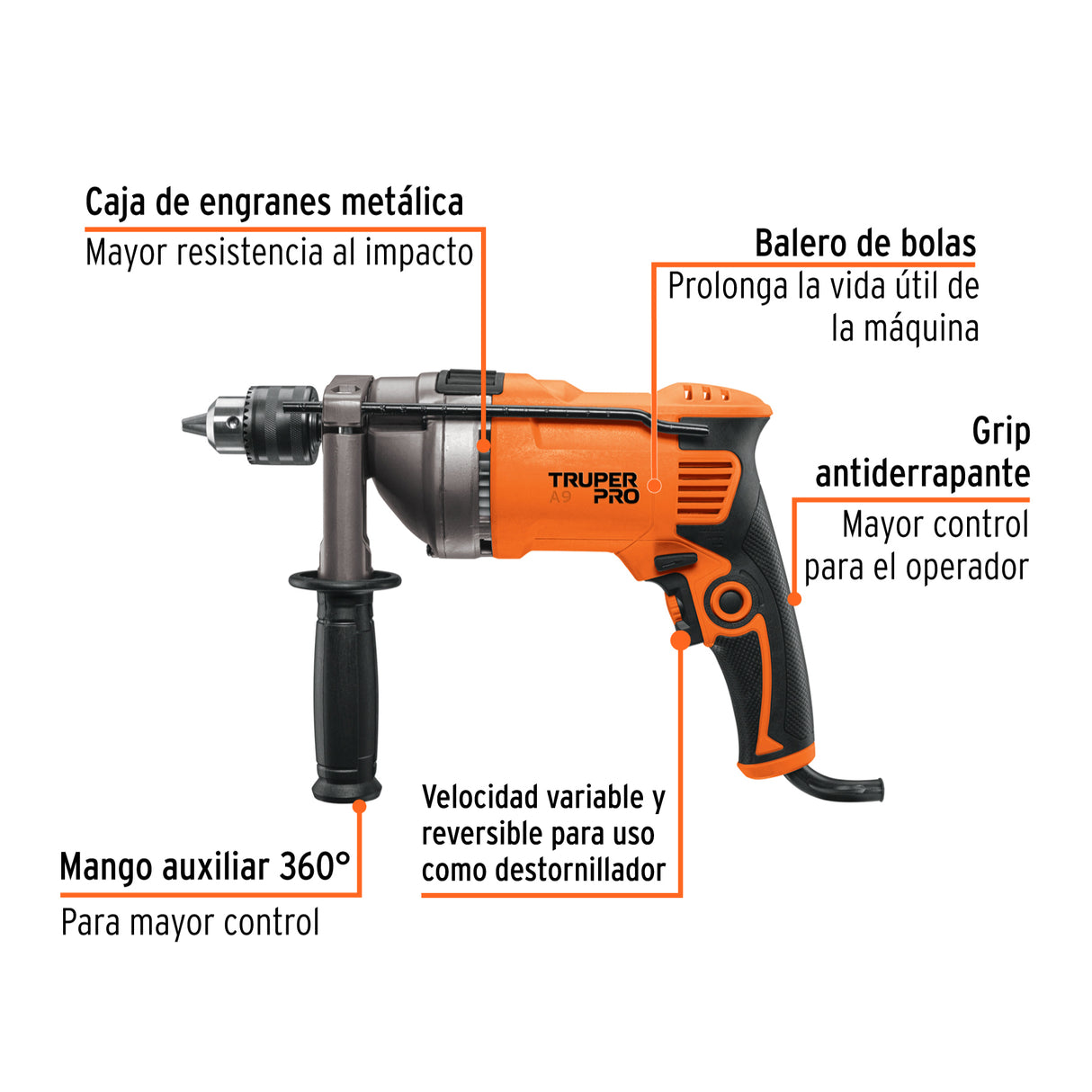 Rotomartillo 1/2', 850 W, Truper Pro
