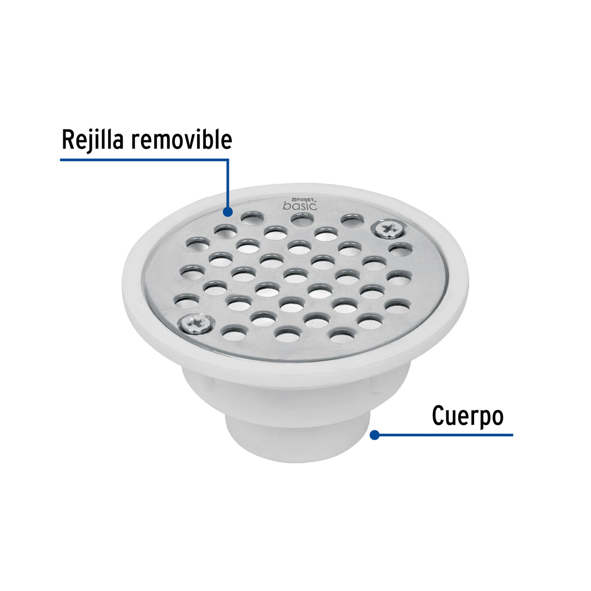 Resumidero Polipropileno, Redondo, Modelo 'C', 3-3/4', Basic