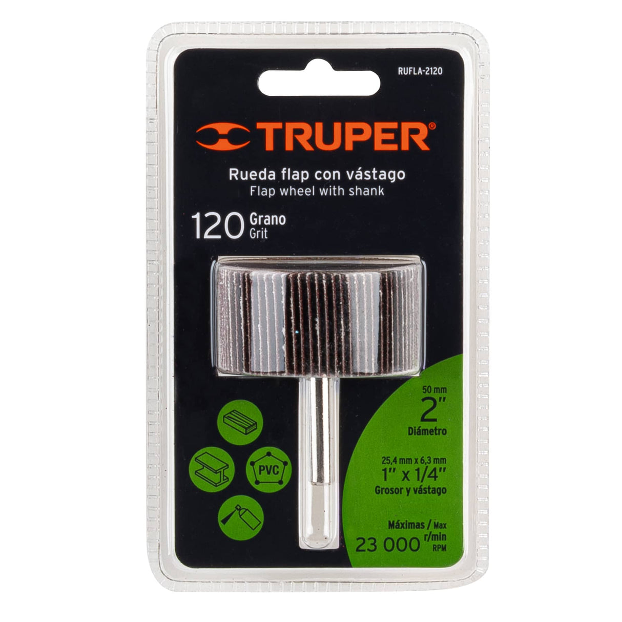 Rueda Flap de 2', Grano 120, Truper