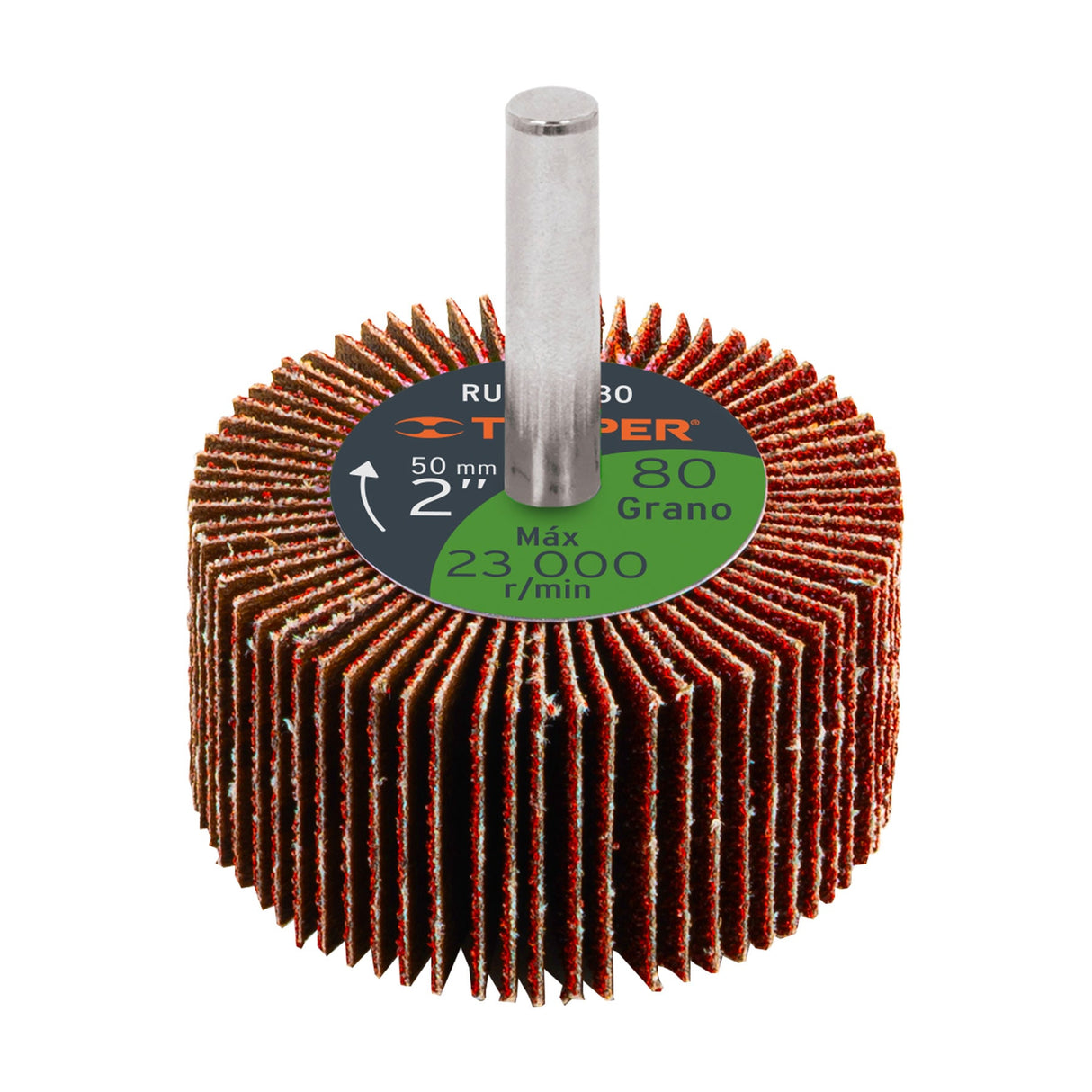 Rueda Flap de 2', Grano 80, Truper