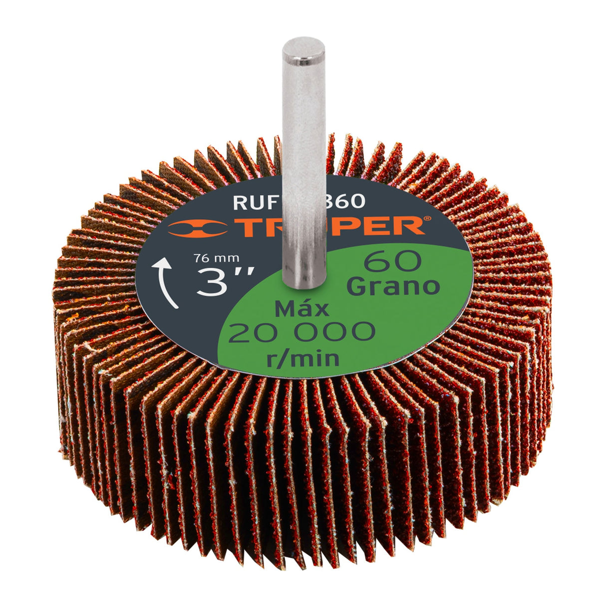 Rueda Flap de 3', Grano 60, Truper