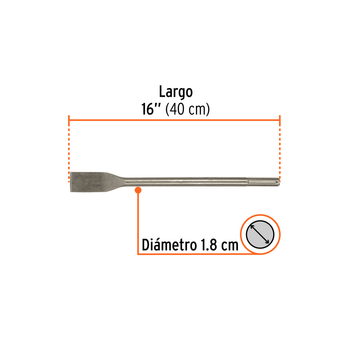 Cincel para Azulejo SDS Max 1-1/2' X 16', Truper