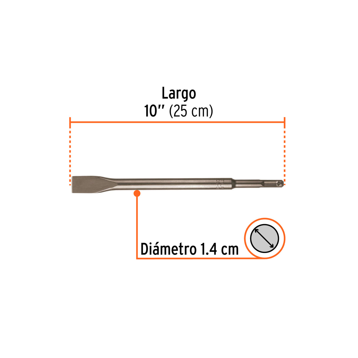 Cincel Plano Delgado SDS Plus 3/4' X 10', Truper