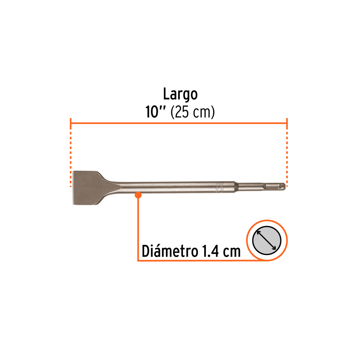 Cincel Plano Grueso SDS Plus 1-1/2' X 10', Truper