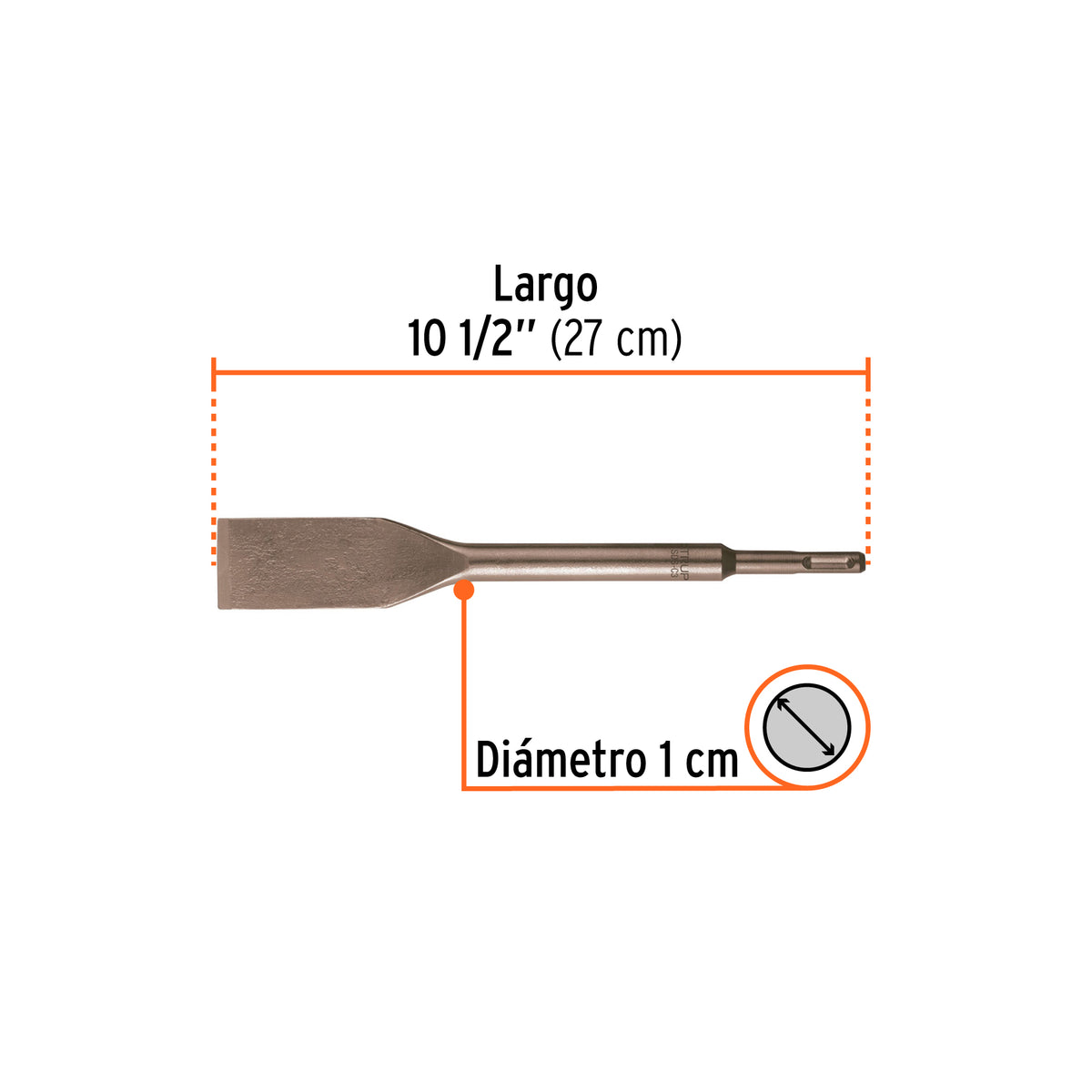 Cincel para Azulejo SDS Plus 1-1/2' X 10-1/2', Truper