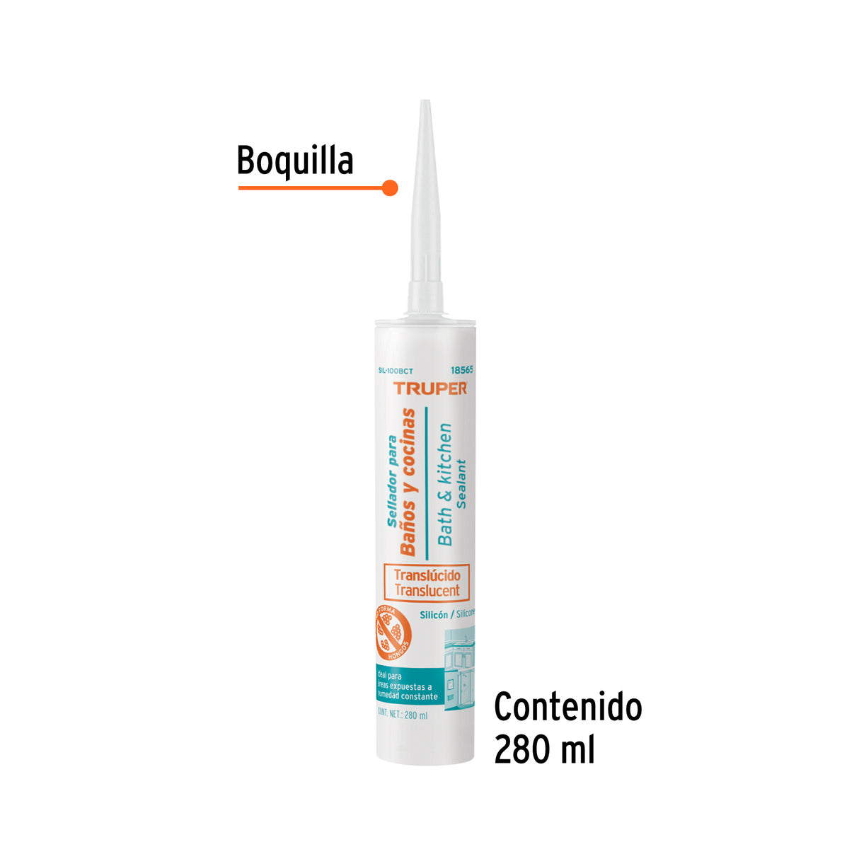 Sellador Translúcido para Baños y Cocinas, 280 ml, Truper