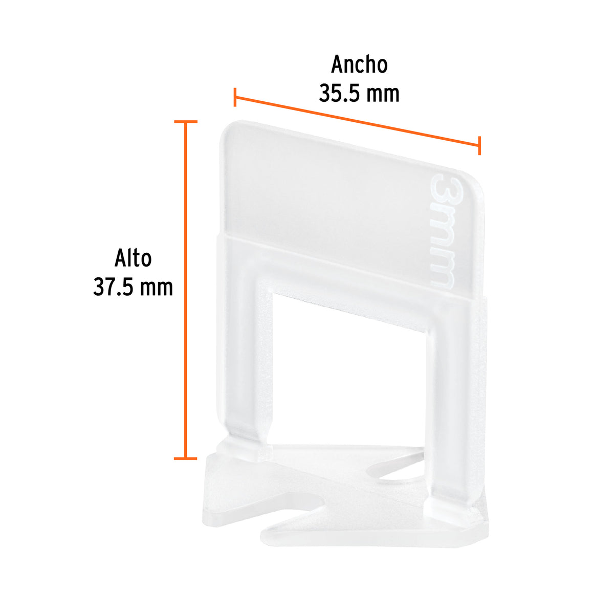 Bolsa con 100 Anclas de 3 mm, para Nivelación de Azulejos