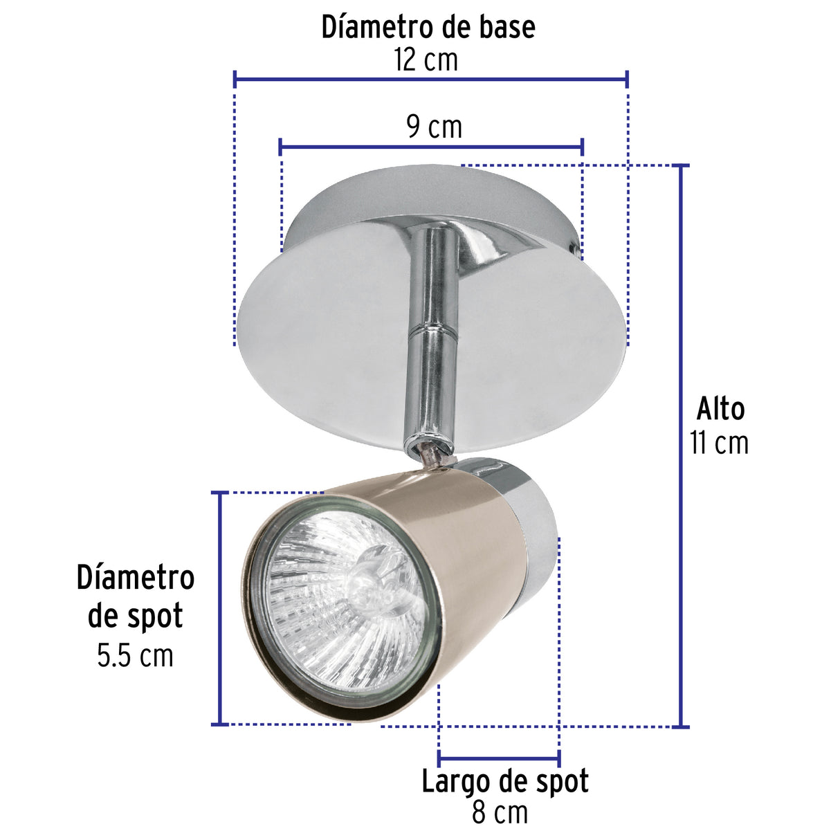 Luminario de Sobreponer con 1 Spot Base GU10, Volteck